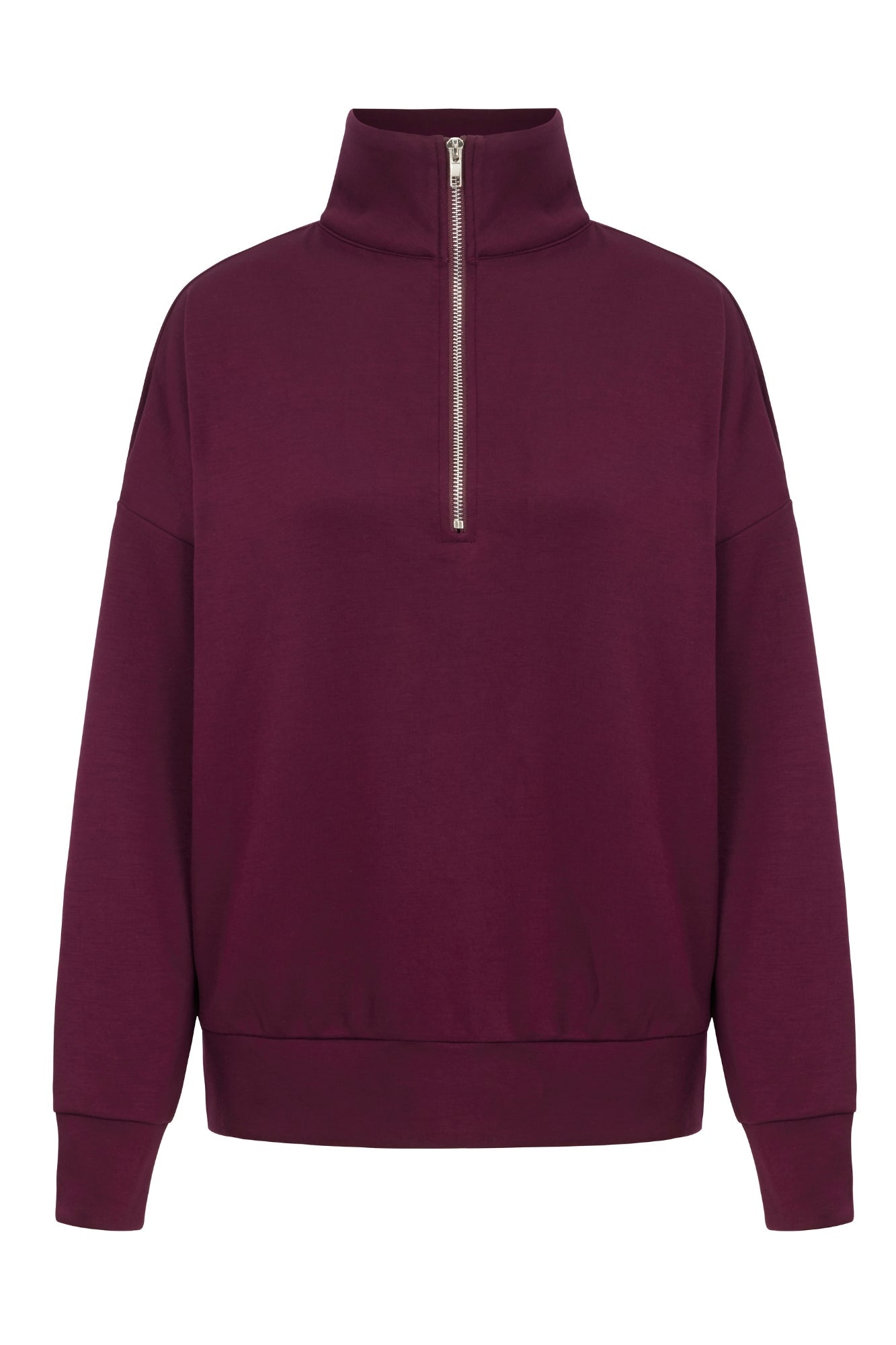 Supersoft Half Zip Sweatshirt Black Cherry - Born Nouli