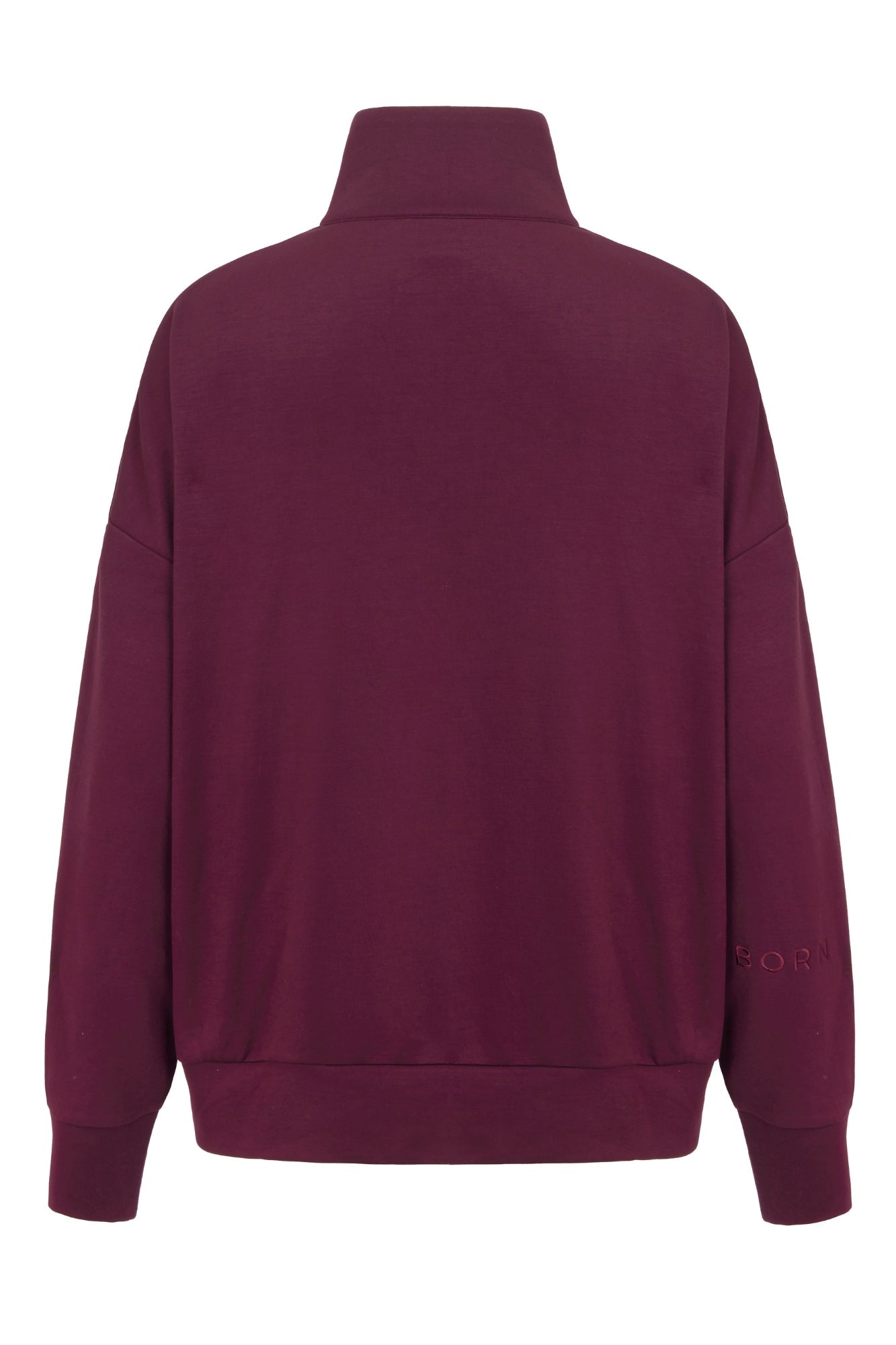 Supersoft Half Zip Sweatshirt Black Cherry - Born Nouli