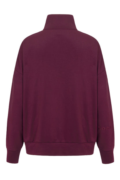 Supersoft Half Zip Sweatshirt Black Cherry - Born Nouli