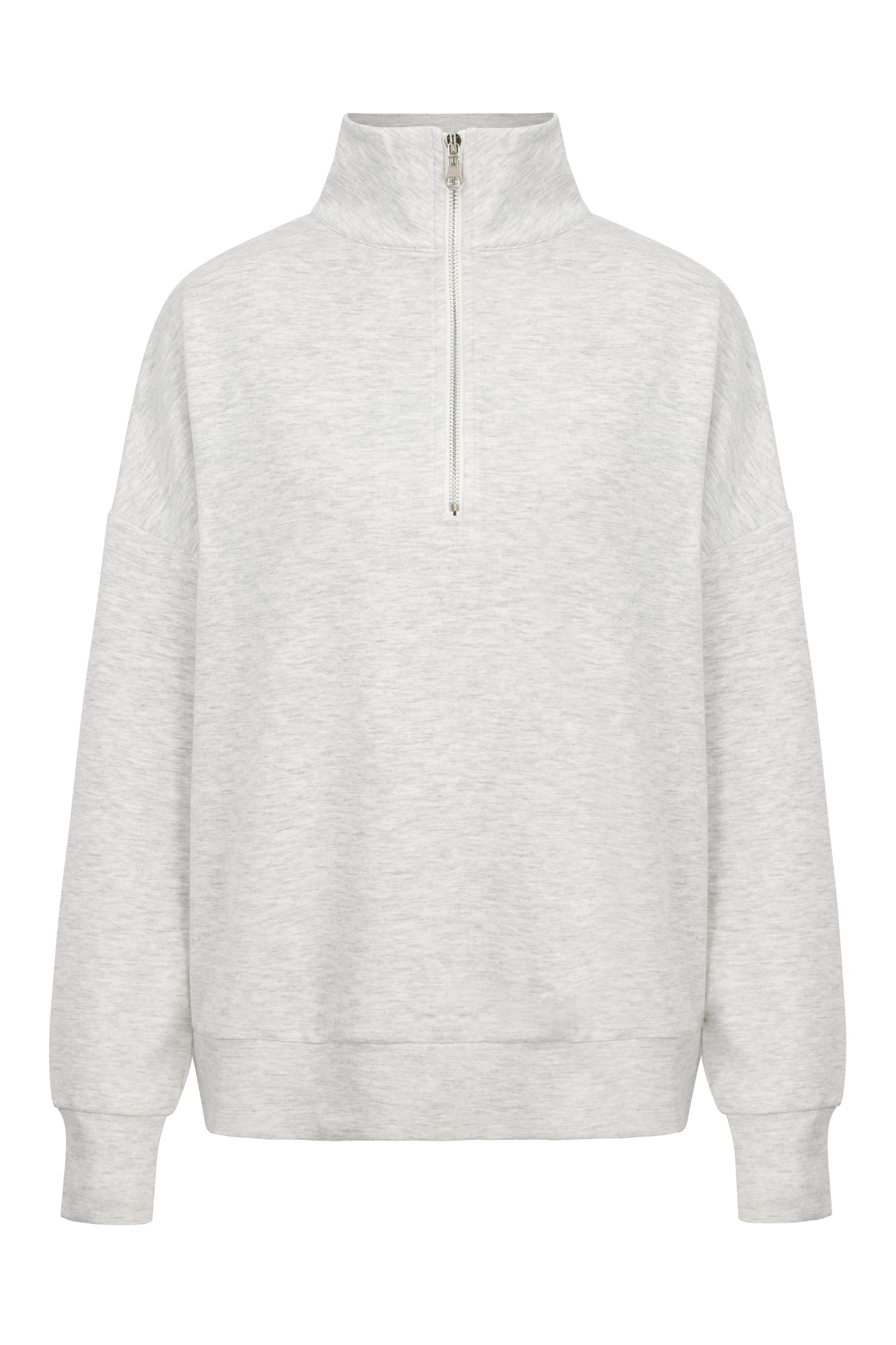 Supersoft Half Zip Sweatshirt Oat Marl - Born Nouli