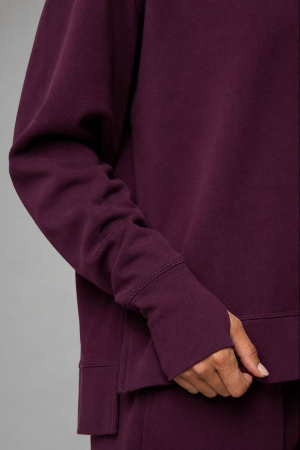 Supersoft Longline Sweatshirt Black Cherry - Born Nouli