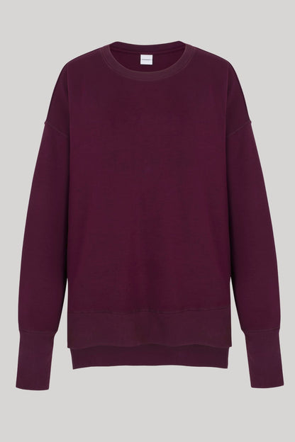 Supersoft Longline Sweatshirt Black Cherry - Born Nouli