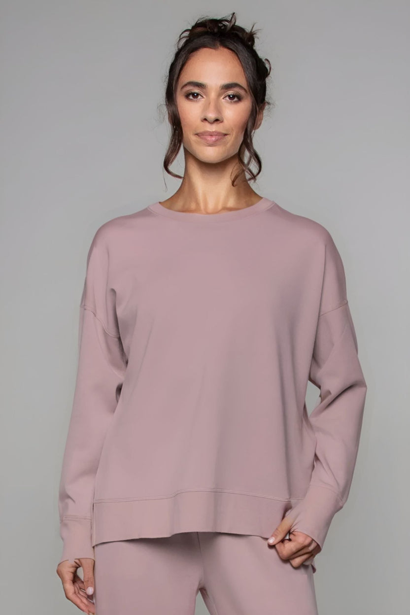 Supersoft Longline Sweatshirt Blush – Born Nouli