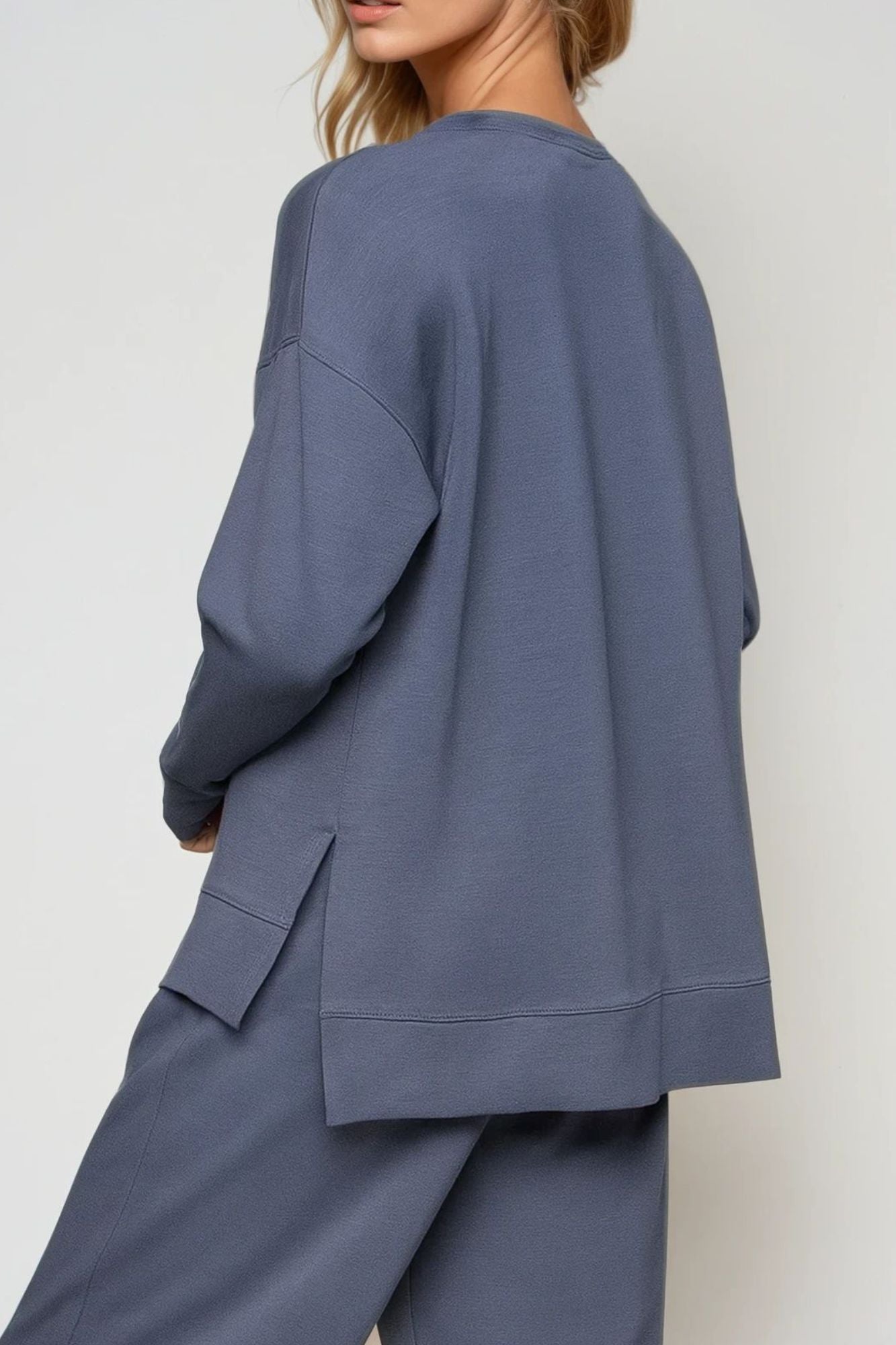 Supersoft Longline Sweatshirt Indigo - Born Nouli