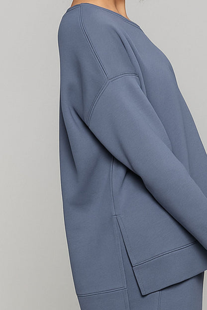 Supersoft Longline Sweatshirt Indigo - Born Nouli