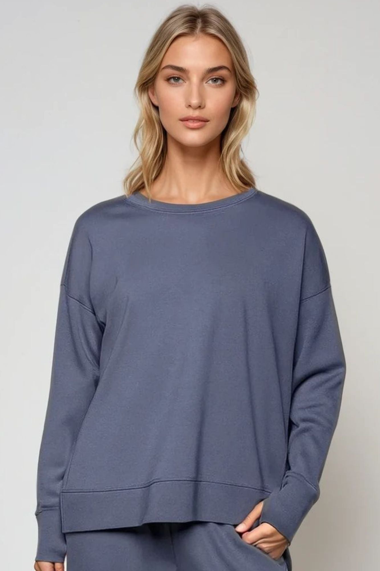 Supersoft Longline Sweatshirt Indigo - Born Nouli