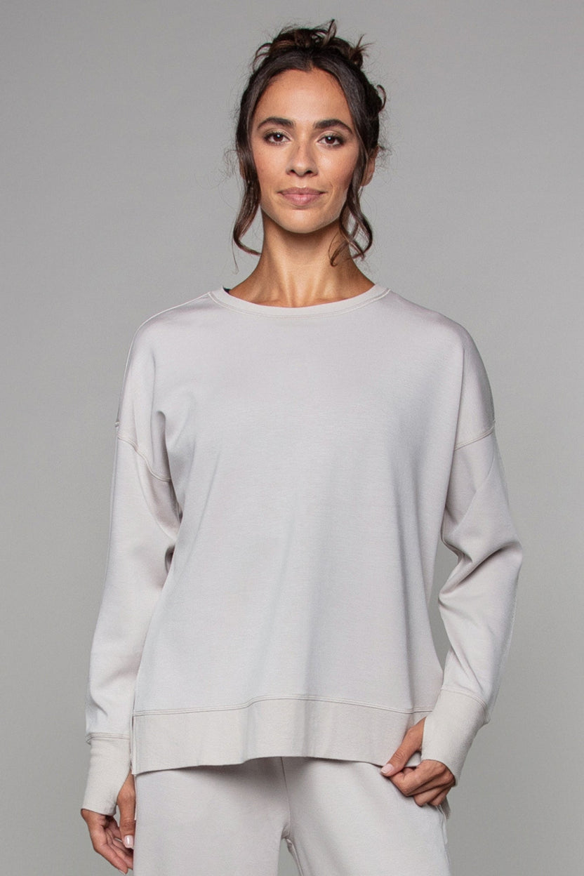 Supersoft Longline Sweatshirt Oat – Born Nouli