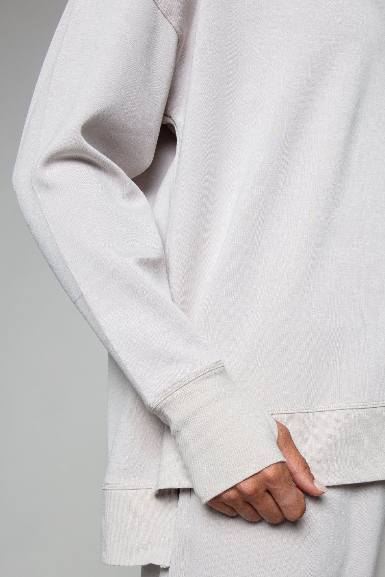 Supersoft Longline Sweatshirt Oat - Born Nouli