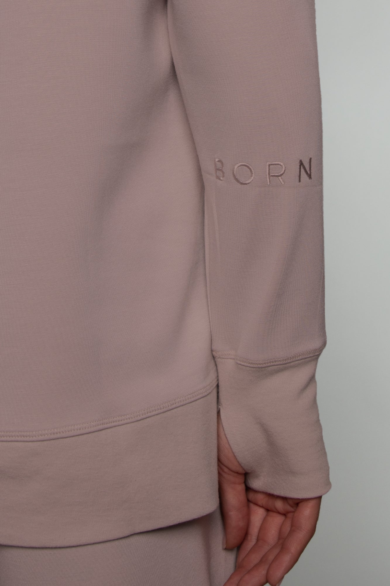 Supersoft Longline Sweatshirt Taupe - Born Nouli