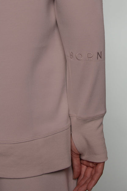 Supersoft Longline Sweatshirt Taupe - Born Nouli