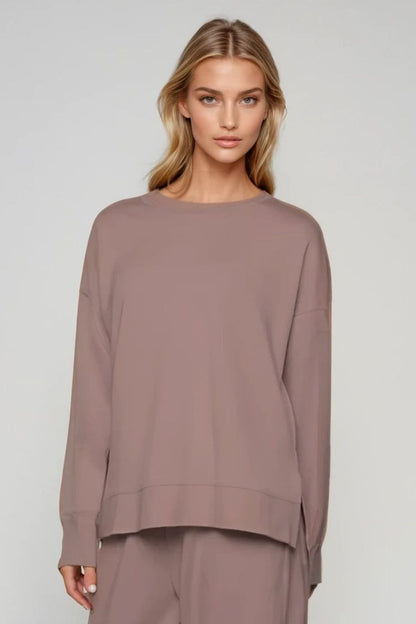 Supersoft Longline Sweatshirt Taupe - Born Nouli