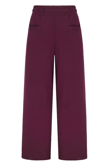 Supersoft Wide Leg Sweatpant Black Cherry - Born Nouli
