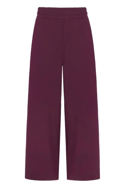 Supersoft Wide Leg Sweatpant Black Cherry - Born Nouli