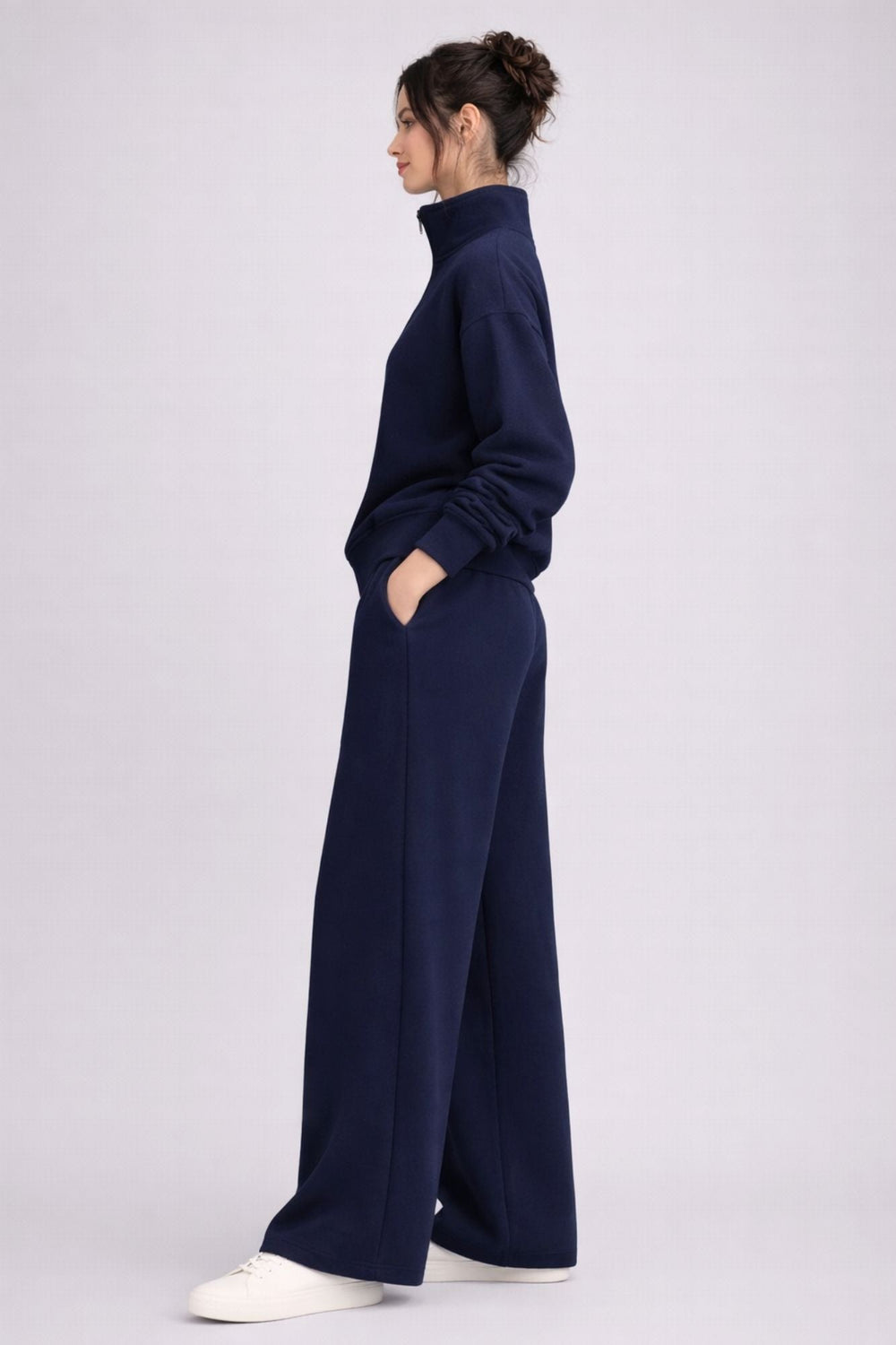 Supersoft Wide Leg Sweatpant Deep Navy - Born Nouli