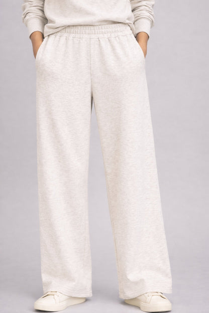 Supersoft Wide Leg Sweatpant Oat Marl - Born Nouli