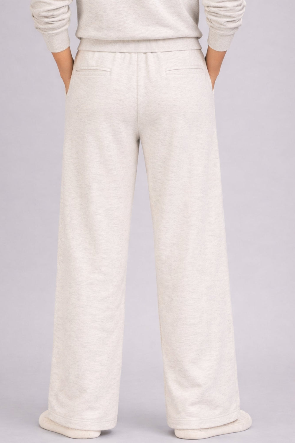 Supersoft Wide Leg Sweatpant Oat Marl - Born Nouli