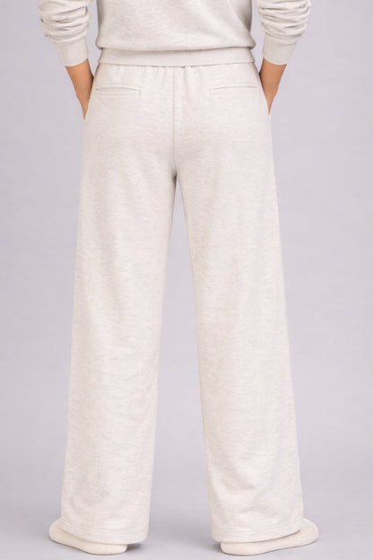 Supersoft Wide Leg Sweatpant Oat Marl - Born Nouli