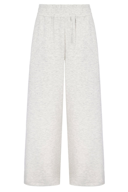 Supersoft Wide Leg Sweatpant Oat Marl - Born Nouli