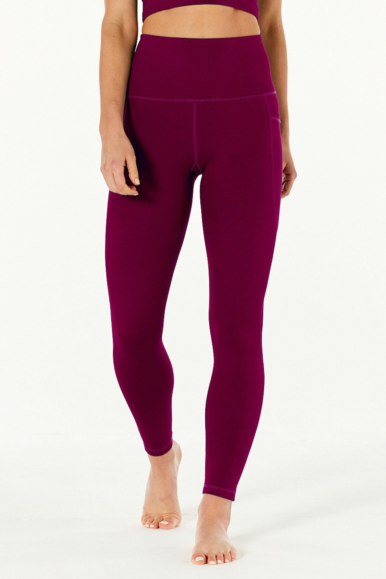 7/8 High Waisted Purple Leggings Made from 20 Recycled Bottles