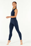 Luxury Running Leggings with Pockets in Navy by Born Nouli