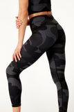 Black Camo Leggings with High Waist and Pockets by Born Nouli