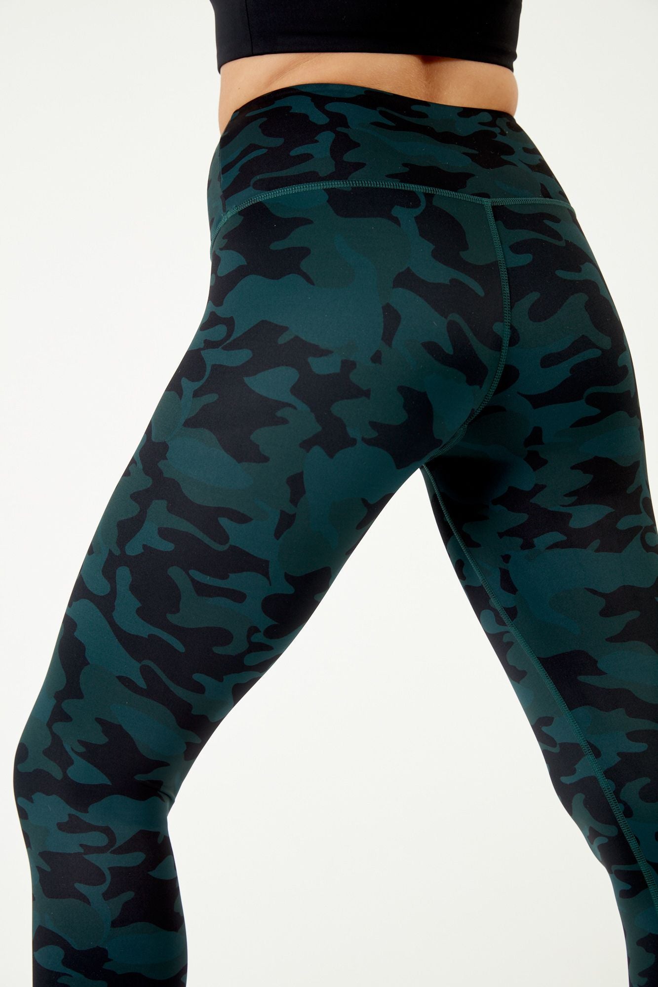 Buttery Smooth Green Camouflage High Waisted Leggings - EEVEE