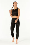 Sustainable Black Leopard Print High Waisted CrossFit Leggings Made from Recycled Plastic Bottles by Born Nouli 