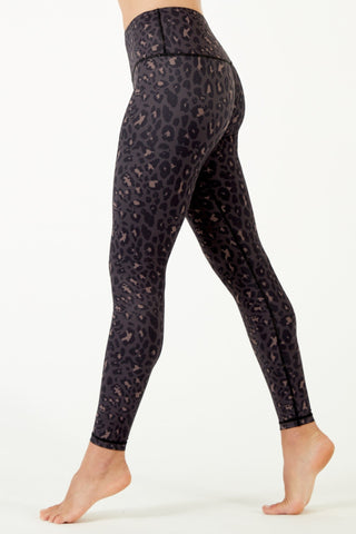 Black High Waisted Leopard Print Leggings - 100% Squat Proof