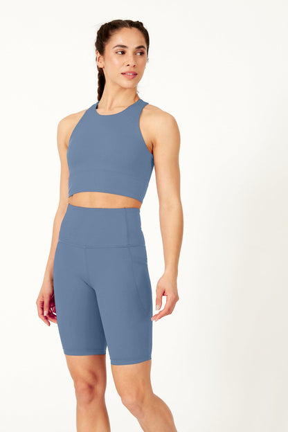 Sculpting High Waisted Cycling Short Denim - Born Nouli