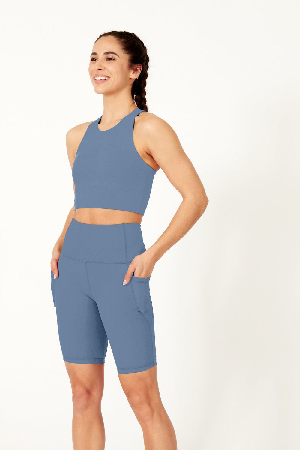 Sculpting High Waisted Cycling Short Denim - Born Nouli