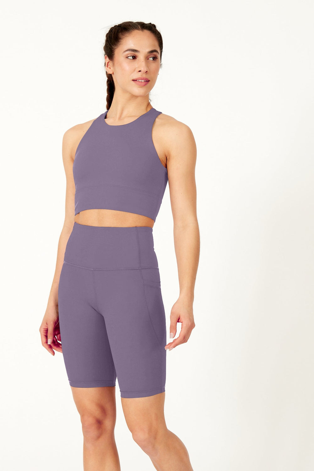 Sculpting High Waisted Cycling Short Lavender - Born Nouli