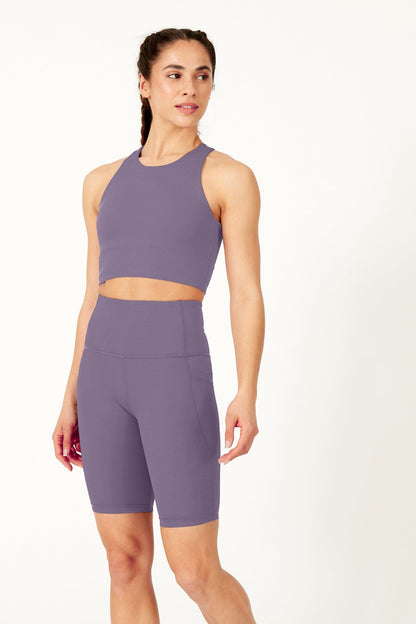 Sculpting High Waisted Cycling Short Lavender - Born Nouli
