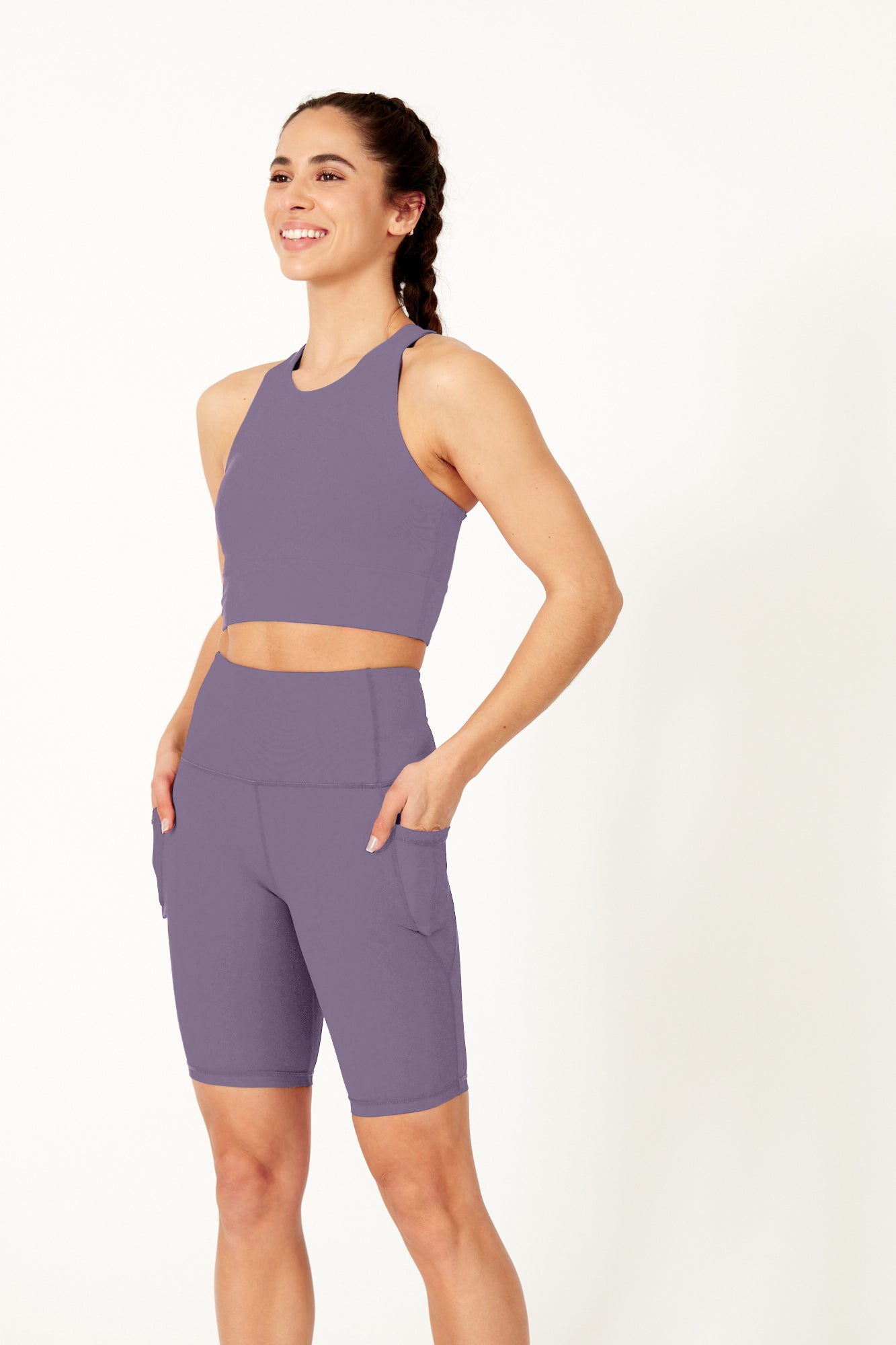 Sculpting High Waisted Cycling Short Lavender - Born Nouli