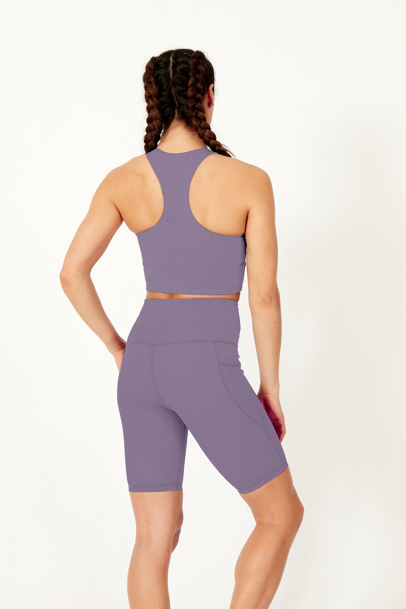 Sculpting High Waisted Cycling Short Lavender - Born Nouli