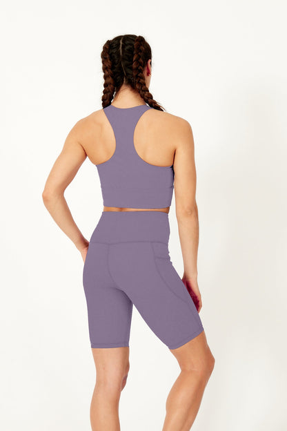 Sculpting High Waisted Cycling Short Lavender - Born Nouli