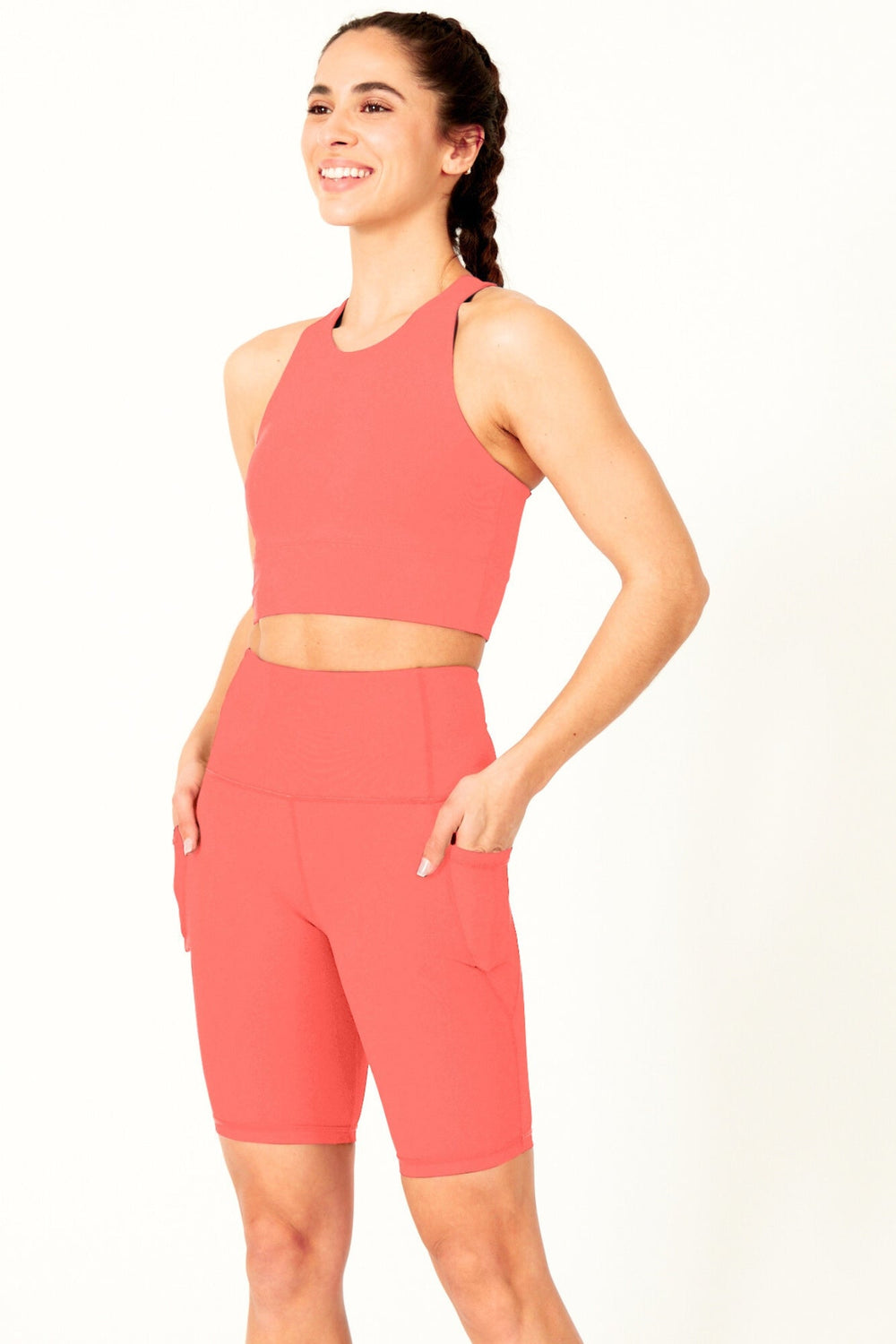 Sculpting High Waisted Cycling Short Pink Paradise - Born Nouli